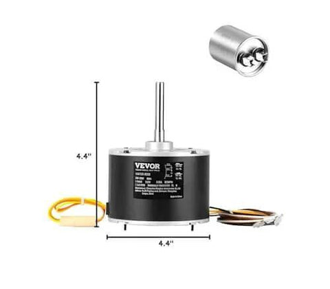 Condenser Fan Motor, 1/5HP, 825RPM, Replacement for ac GE Genteq Carrier Bryant Payne Dayton, 5KCP39GFS166S, 3S003, Reversible Rotating + Capacitor