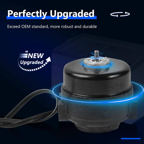 Condenser Fan Motors,800402 Motor,9 W Condenser Motor, close-up of SP-B9HS16 9W 115v fan motor, highlighting new design