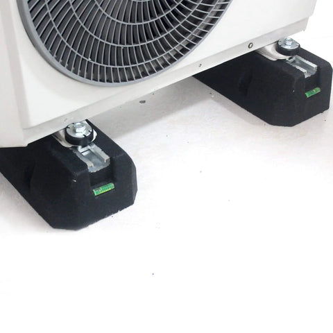 Heavy Duty Condenser Pad For Mini Split Air Conditioners And Heat Pumps Universal Outdoor Mount Ground Stand Anti Vibration Isolator Reduces Noise And Vibration Compatible With 9000 To 60000 BTU installed under an outdoor unit