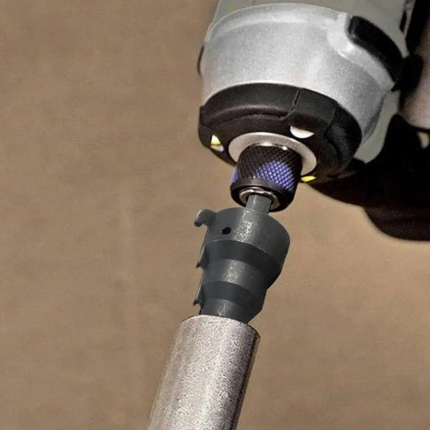 Power Conduit Reamer Tools Kit With Hex Key Wrench, 2 Replacement Blades, And No. 2 Square Recess Bit For Half Inch, Three Quarter Inch, And One Inch Conduit Pipe, Easy Install, Fast Fit, Durable Pro Grade Reamer Set For Electricians installed on a power drill over conduit pipe