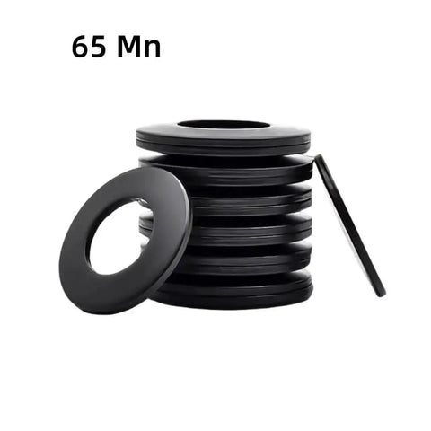 Stack of 65Mn conical Belleville cup washers, three eighths inch high strength, 20 pack