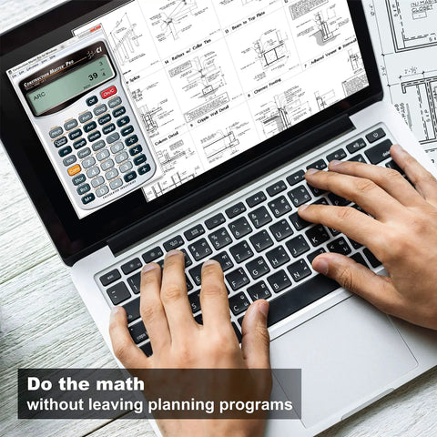 Laptop displaying Construction Master Pro Software For Windows Delivers Fast Takeoffs And Estimates By Providing Desktop Pop Up Calculations