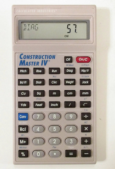 Construction Master IV Pocket Size Calculator Delivers Precise Feet Inch Fraction Calculations With Stair And Rafter Support