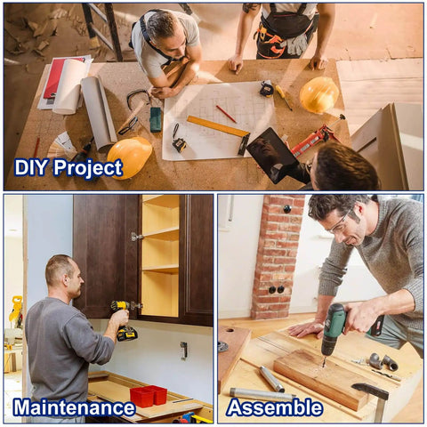 Versatile 120Pcs Cam Lock Furniture Hardware Kit used in DIY projects, cabinet maintenance, and assembly tasks.