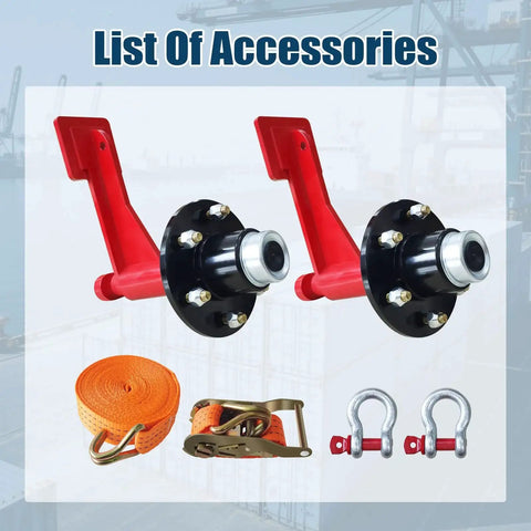 Container Wheel Kit With 6-Lug Axles And Heavy Duty Ratchet Tie Downs For Moving 20 To 40-Foot Shipping Containers accessories