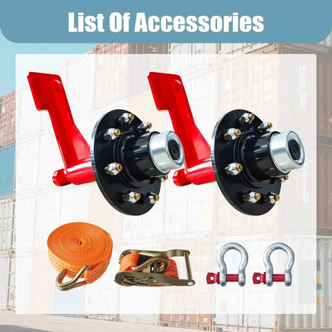 Heavy Duty Container Wheel Kit For 20ft And 40ft Empty Shipping Containers With 8 Lug Wheels, Strong Axles And Ratchet Tie Downs