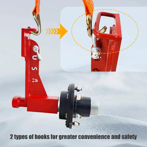Heavy Duty Container Wheel Kit With Six Lug Wheels And Carbon Steel U Shackle Bundles shown in red