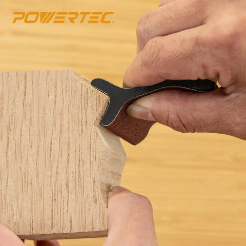 Using a Contour Sanding Grips Set With 21 Profiles For Convex Concave Detail Sanding on wood edge