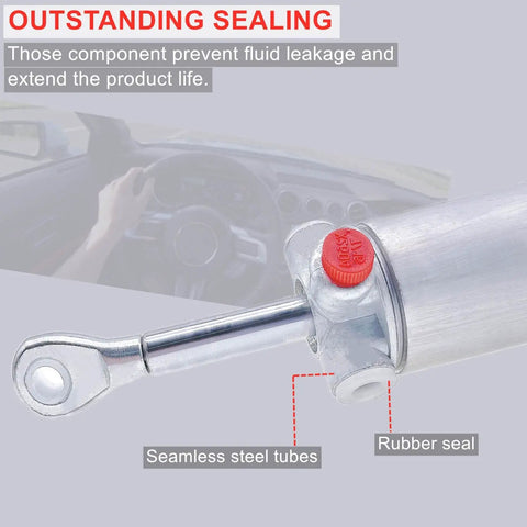 Convertible Top Hydraulic Lift Arm Pair for Ford Mustang and Cobra 1999 2004 with seamless steel tubes and rubber seal.