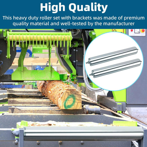 ✝️ 2 Pack Conveyor Long Roller and Bracket Set 10-inch, 1.5-inch Diameter Galvanized Steel Roller as support in woodworking setup