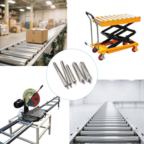 Conveyor Roller 2" Diameter 8" Length, Heavy Duty Stainless Steel Gravity Transmission Replacement Part for Rollers Conveyor