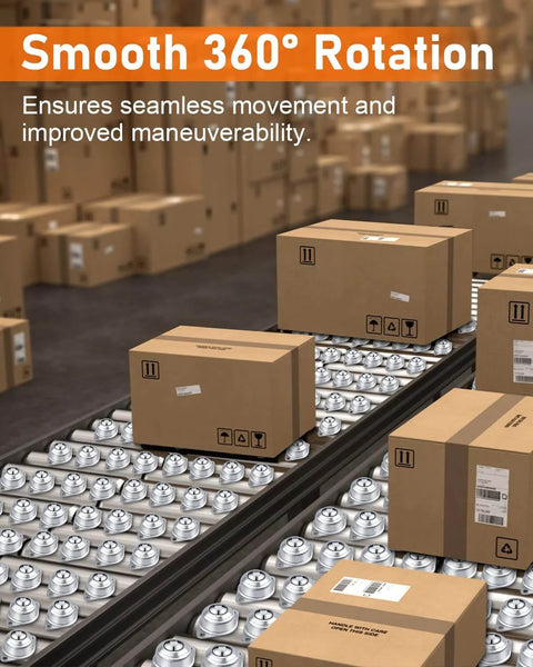 Conveyor Rollers, 1" Heavy-Duty Support Roller Bearings, 20 PCS Roller Balls ensuring smooth 360-degree rotation for boxes on conveyor