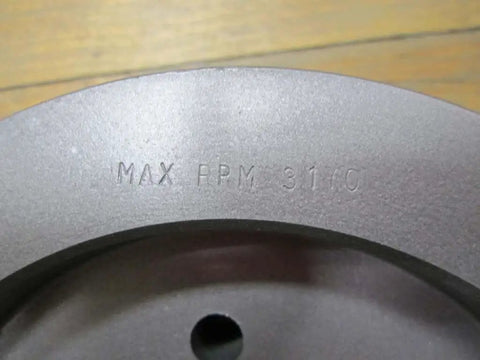 Close-up of Conveyor Sheave 7.5X3C SF For Classical CB Bushing, Through Bore 2.00 In, Max RPM 3170, showing engraved RPM limit.