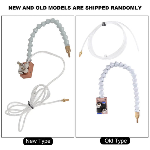 Comparison of Mist Coolant Lubrication System Spray for CNC Lathe and Milling Machines, New and Old Models Displayed
