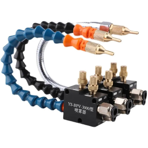 No Leak Mist Coolant Lubrication Spray System For Lathe Milling Drill Engraving Machines, Solenoid Powered Coolant Mister