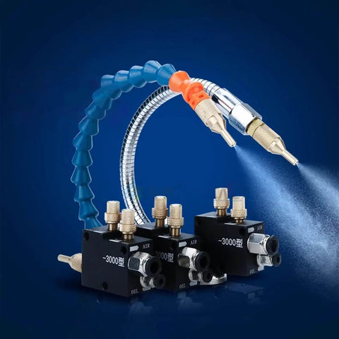 Pro Grade Mist Coolant Lubrication Spray for Milling Lathe Drilling and Engraving Machines with adjustable air flow pipes