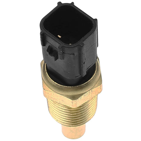 Coolant temperature sensor with brass threaded body and black plastic electrical connector
