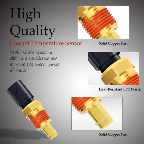 HAOBO coolant temperature sensor for Dodge/Jeep with copper threaded end and yellow PPC plastic body