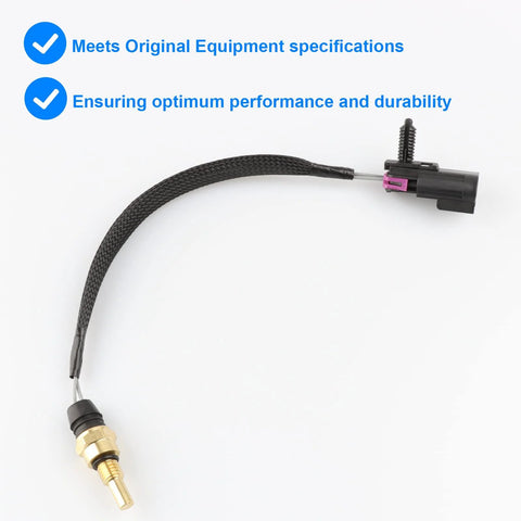 Coolant temperature sensor 213-4233 with brass sensor tip and black braided harness, automotive connector