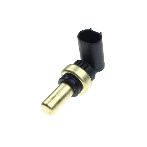 A-Premium coolant temperature sensor with brass probe and black plastic connector.