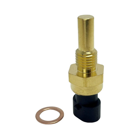 YCUPONE coolant temperature sensor, brass threaded sensor with black plastic base and copper washer