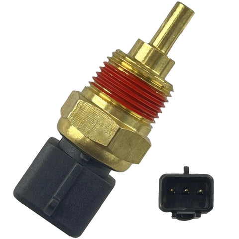DEVMO coolant temperature sensor with brass body, red threaded seal, and 3-pin connector