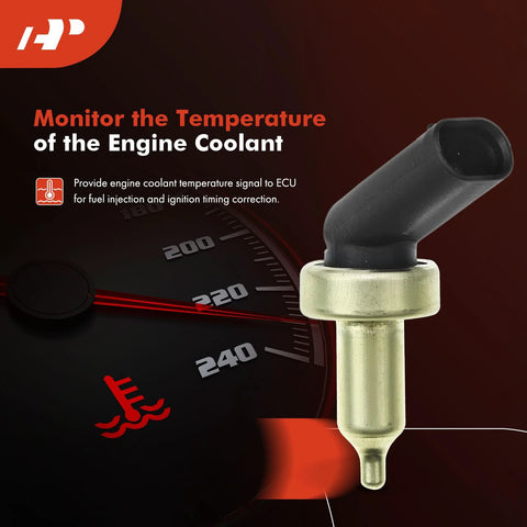 Coolant temperature sensor with brass body and black plastic connector for Mini Cooper/Countryman engines
