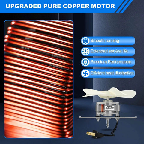 S99080199 Bathroom Exhaust Motor - 80 CFM, 4.0 Sones Powerful Vent Fan Motor shown with copper motor coils and fan blade