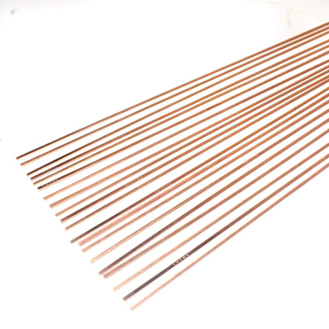 Phosphor Copper Brazing Rod Kit Nitrate Sticks 20 Pieces for HVAC Refrigeration, copper rods arranged for welding and soldering use
