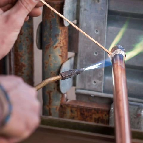 20 Silver Brazing Rods Pack 0.050 By 0.125 By 19.5 Inch Copper Phos Copper Alloy in use for HVAC welding on copper pipes