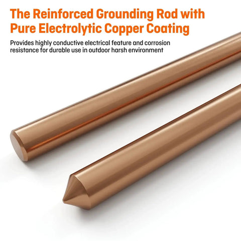 3 Ft Ground Rod Kit Half Inch Copper Clad Grounding Rod With Ground Clamp For Electric Fences Satellite Dishes Generators
