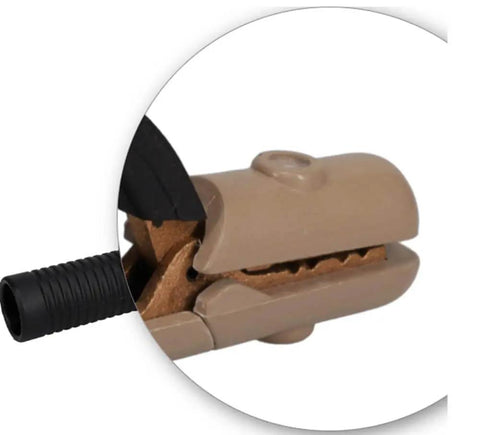 Close-up of Pro Grade Copper Alloy Electrode Holder A532 for Tweco 200 Amp Stinger with ball-point cable connection and insulated handle.