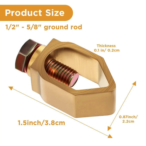 Two Pack Copper Ground Rod Clamps For Direct Burial Grounding Rods One Half To Five Eighth Inch Fits Rebar And Pipe close-up