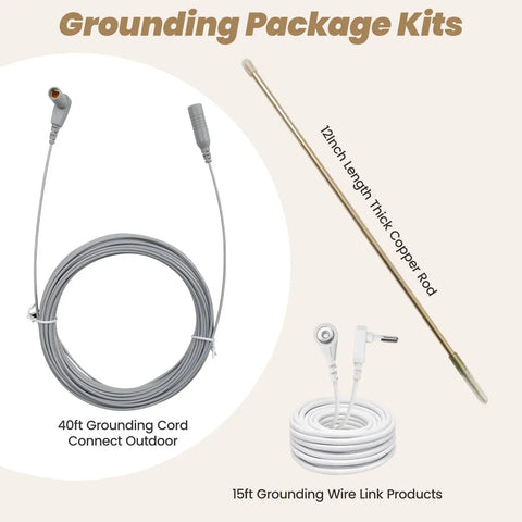 Grounding Rod With 40ft Wire Connects Your Body To The Earth Great For Earthing Sheets Mats Pillowcases And Pads Made From Pure Copper C1100 With Braided Steel Cable For Durable Safe Grounding And Simple At Home Setup.
