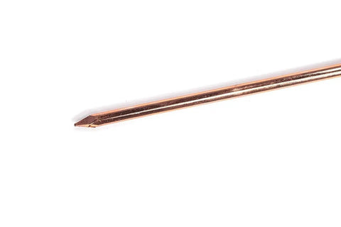Copper Grounding Rod Four Feet Long Three Eighth Inch Diameter With Attached Ground Rod Clamp For Electric Fences and Antennas