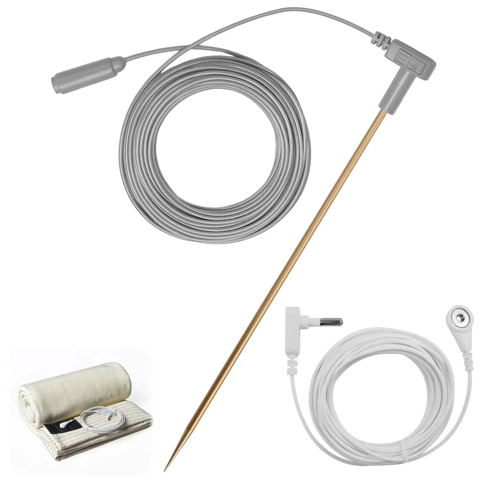 copper grounding rod kit with wire & clip for easy...