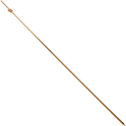 Copper Grounding Rod With Attached Wire Clamp For Antennas And Satellite Dishes, 4 Foot Copper Clad Ground Rod For Lightning Protection