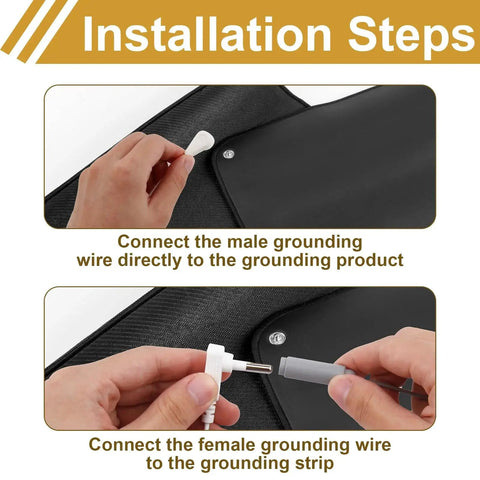 Installation steps for Copper Grounding Rod Kit With 40 Foot Grounding Wire And Alligator Clip for connection to earth products.
