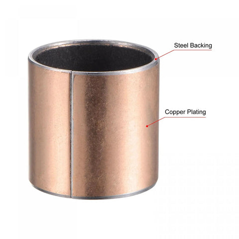 Sleeve Bearing 25mm Bore 28mm Outer Diameter 35mm Length Oilless Wrapped Bronze Sintered Composite Coated Carbon Steel Bushing