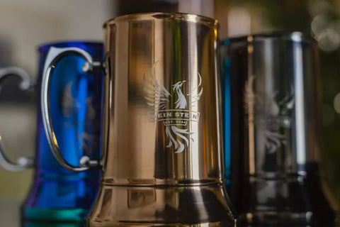 Classic Stainless Steel 20 Ounce Double Wall Beer Stein With Easy Grip Handle Vacuum Insulated Tankard Copper Finish