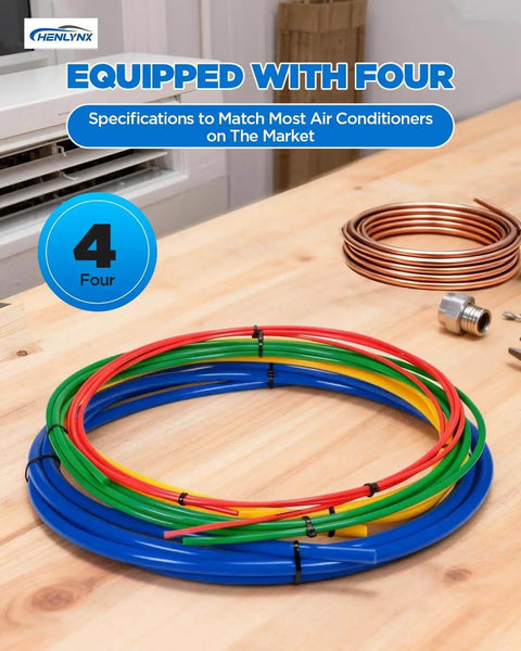 Copper Tube Bender Kit Four-Piece Set For HVAC And Refrigerator Repair, 13ft Total Length With Color-Coded Bending Strips
