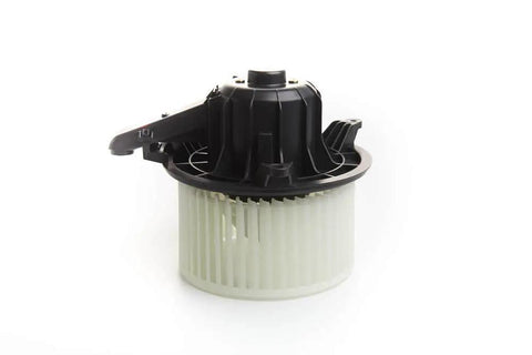 Side view of HVAC Blower Motor Fan For Ford Expedition 2009 To 2017 F150 2009 To 2014 Lincoln Navigator 2009 To 2017 And Lobo 2009 To 2014 Replacement With Copper Wind Beefy Airflow Yet Quiet Under 45 dB Made In Taiwan Factory Balanced Impeller 1 Year Warranty USA.