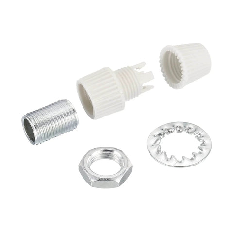Heavy Duty Lighting Cord Grips Connector Kit For Wiring Hanging Lights And Ceiling Pendant Lamps, white finish components