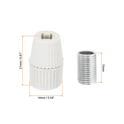 Heavy Duty Lighting Cord Grips Connector Kit For Wiring Hanging Lights And Ceiling Pendant Lamps, white finish, gland and pipe