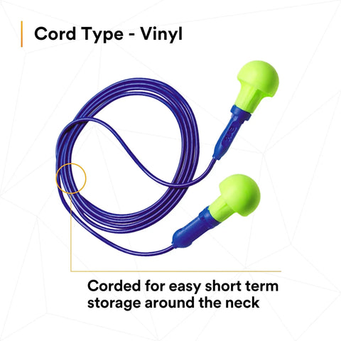 Comfortable Foam Push In Earplugs With Corded Design, 28 dB Noise Reduction Rating, 100 Pair Pack In Clean Poly Bag
