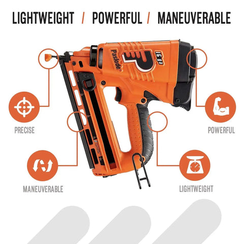 Cordless 16 Gauge Angled Finish Nailer With Battery Power And No Compressor Needed Model 902400 side view