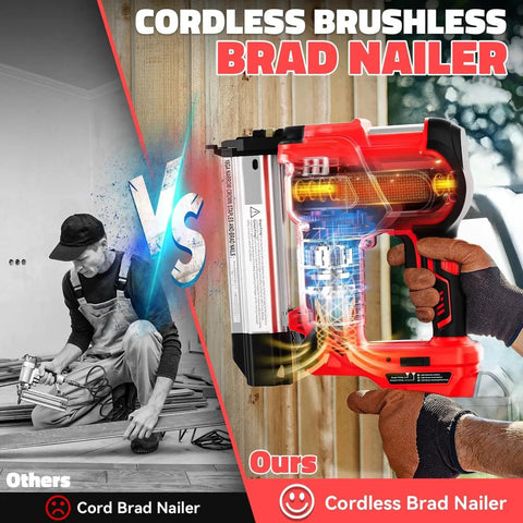 Enjoy versatile cordless fastening with this 2 in 1 Brad Nailer and Stapler, compatible with Milwaukee 18V batteries not included.