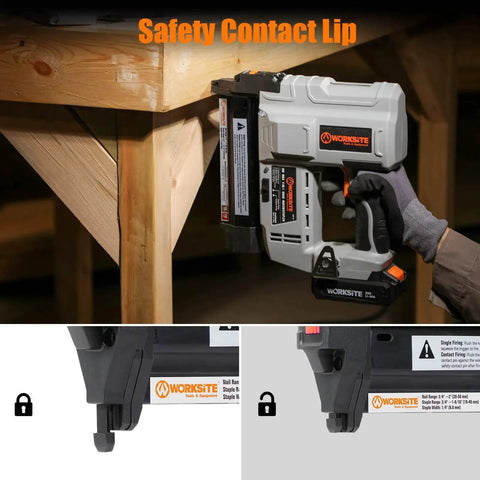 Cordless 18 gauge brad nailer with 2.0Ah battery used for precise carpentry, featuring dual firing modes and adjustable depth.