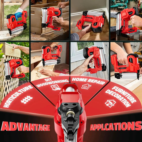 Enjoy versatile cordless fastening with this 2 in 1 Brad Nailer and Stapler, compatible with Milwaukee 18V batteries not included