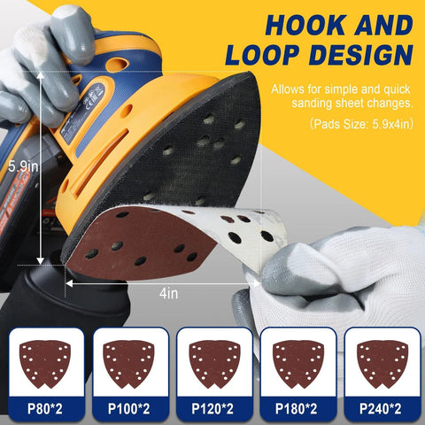 Cordless Detail Sander DeWalt 20V Max Battery Compatible Brushless 12000 OPM with hook and loop sanding pad design